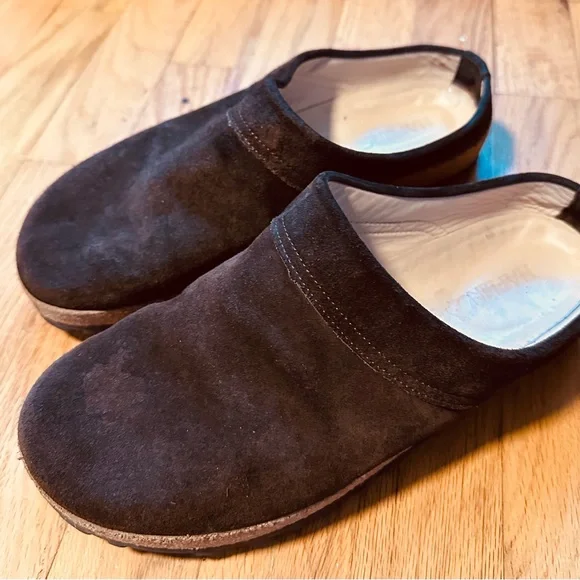 Haflinger Brown Suede Mules Unisex 41 - Picture 3 of 5